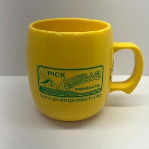 Vintage Quickpoint Pick Tennessee Products 100% Corn Plastic‎ Yellow Coffee Mug